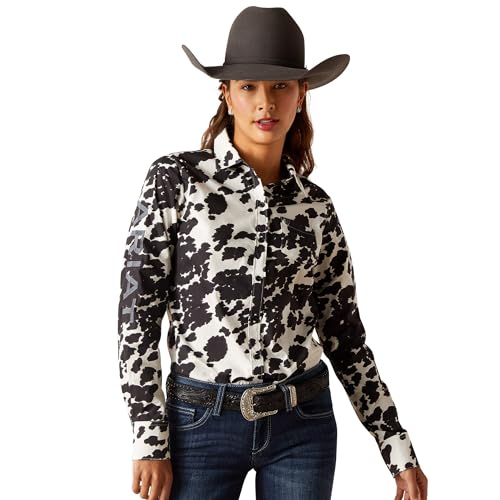 Ariat Women's Wrinkle Resist Team Kirby Stretch Shirt, Cow