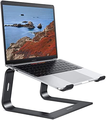 OMOTON Laptop Stand, Detachable Laptop Mount, Aluminum Laptop Holder Stand for Desk, Compatible with MacBook Air/Pro, Dell, HP, Lenovo and All Laptops (11-16 inch), Black