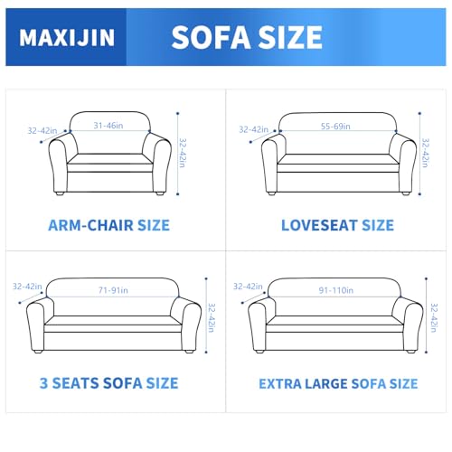 MAXIJIN Chair Covers for Living Room 1 Piece Stretch Sofa Chair Slipcovers with Arms (31"-46") Furniture Protector for Dog Pet Couch Armchair Cover (Chair, Diamond Pattern Light Gray)