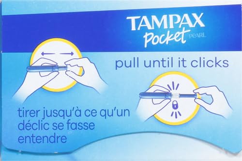 Tampax Pocket Pearl Tampons Regular Absorbency with LeakGuard Braid, Unscented, 16 Count