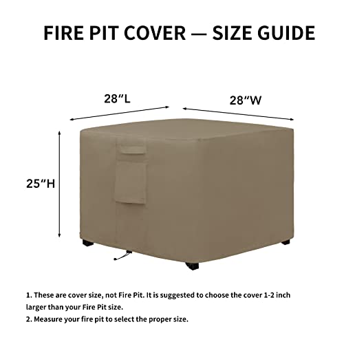 Easy-Going Outdoor Fire Pit Cover Rectangle 42L x24W x24 H, Durable Outdoor Gas Firepit Cover, Waterproof and Weatherproof Cover for Fire Pit, Grey