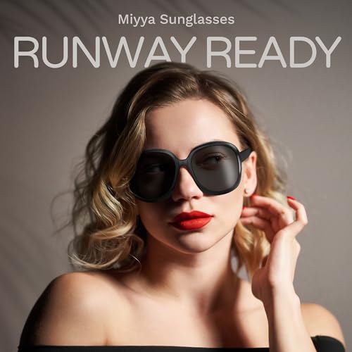 miyya Bug Eye Oversized Polarized Sunglasses Womens, Trendy Retro Sun Glasses for Women 2024, Oversized UV Protection Shades