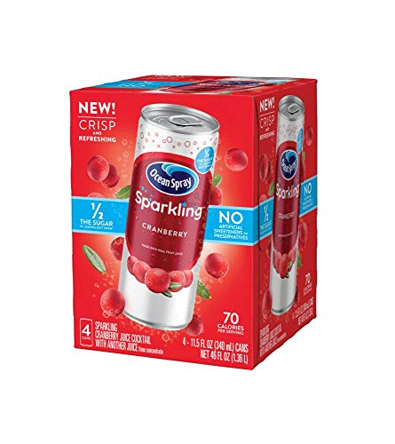 Ocean Spray® Sparkling Cranberry Juice Drink, 11.5 Fl Oz Cans, 4 Count (Pack of 6)