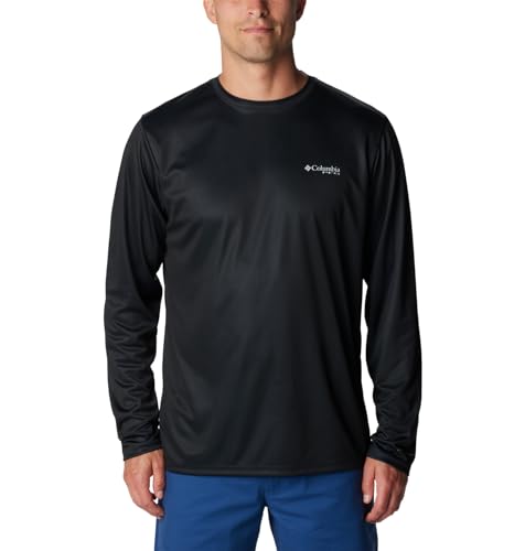 Columbia Men's Terminal Tackle PFG Tarpon Rise Long Sleeve, Black/Tarpon Rise, X-Small