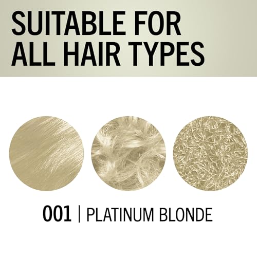 Schwarzkopf Keratin Blonde Hair Dye Platinum Blonde 001, Ultra Lightening Kit, 1 Application - Hair Bleach Enriched with Keratin, Lightens up to 9 Levels and Protects Hair from Breakage**