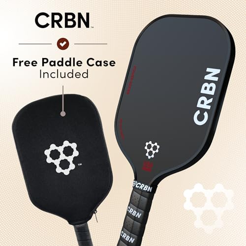 CRBN 3X Power Series Pickleball Paddle - Carbon Fiber Pickleball Paddle with Reinforced Edges for Expanded Sweet Spot, 16mm