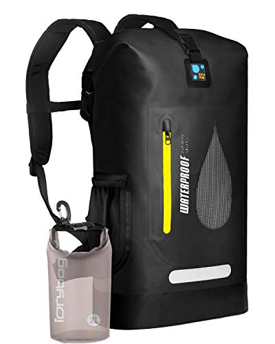 IDRYBAG Waterproof Backpack Dry Bag PVC 30L, Floating Bag Dry Backpack for Men, Dry Sack Waterproof Bag for Kayaking, Canoeing, Boating, Camping, Hiking
