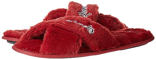 FOCO Nc State Script Wordmark Faux Fur Cross Slide - Womens Large