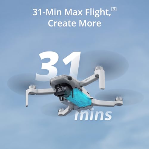 DJI Mini 4K, Drone with 4K UHD Camera for Adults, Under 249 g, 3-Axis Gimbal Stabilization, 10km Video Transmission, Auto Return, Wind Resistance, 1 Battery for 31-Min Max Flight Time, Intelligent Flight