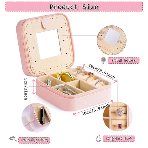 RLGPBON Small Travel Jewelry Case,Personalized Initial Jewelry Box with Initial Charm Bracelet and Necklace for Women,Teen Girls-Y