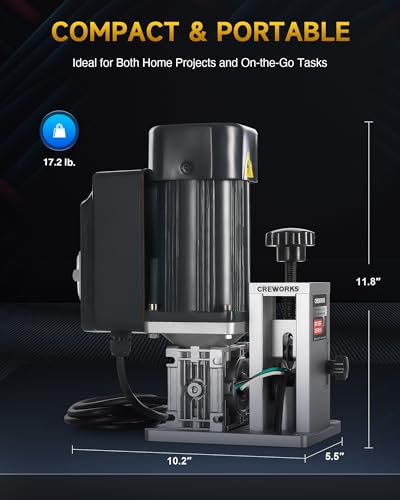 CREWORKS Automatic Wire Stripping Machine for 0.06"-1" Copper Wires, Motorized Wire Stripper Tool for 7/0-15 AWG Scrap Electrical Wire Recycling, Electrical Tool for DIY Cable Copper Wire Stripping