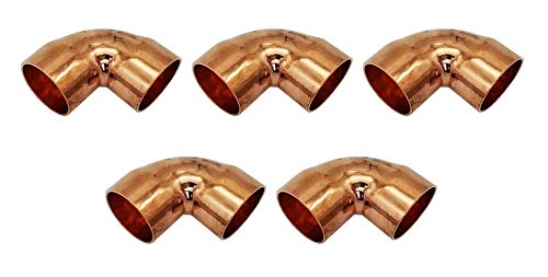 Copper Fitting 7/8 Inch (HVAC Outer Dimension) 3/4 Inch (Plumbing Inner Dimension) - Copper Tee & HVAC – 99.9% Pure Copper - 5 Pack