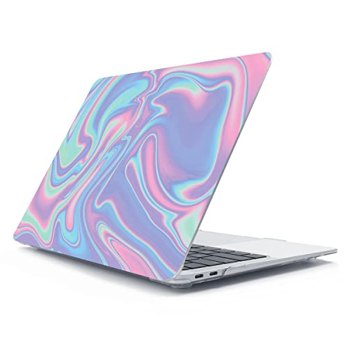 HOHAIYOO Compatible with MacBook Pro 13 inch Case M2 2024 2023 2022-2016 A2338 M1 A2251 A2289 A2159 A1989 A1706, Plastic Hard Shell Case & Keyboard Cover & Screen Protector &Webcam Cover, Line Flower