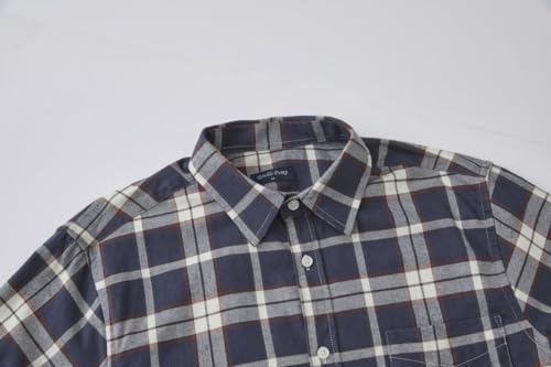 Double Pump Big and Tall Flannel Shirts for Men Cotton Long Sleeve Casual Button Down Plaid Shirt from XXL (T) to 6XL(T)(FL263,6XLT)