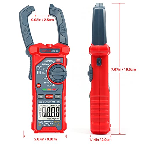 AstroAI Digital Clamp Meter Multimeter 2000 Counts Amp Voltage Tester Auto-ranging with AC/DC Voltage, AC Current, Resistance, Capacitance, Continuity, Live Wire Test, Non-Contact Voltage Detection