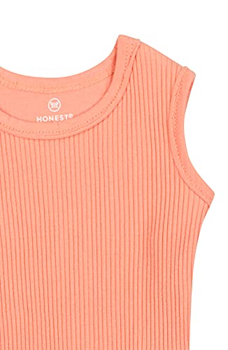 HonestBaby Organic Cotton Chunky Rib Tank, Coral Pink, Newborn