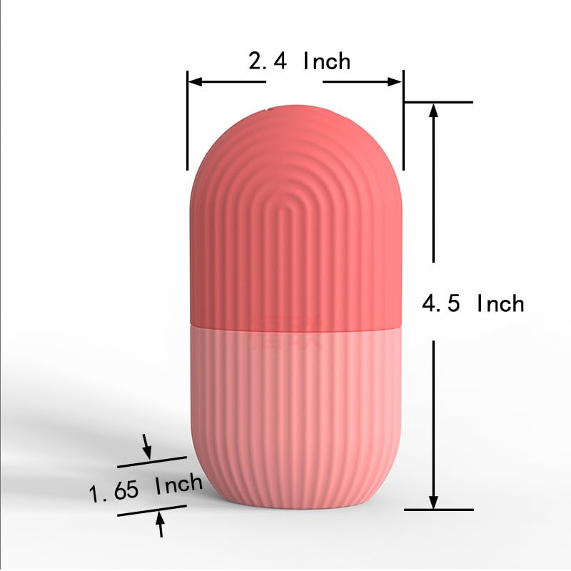 XHJRI Ice Cube Roller Massager for Face, Eyes and Neck Naturally Conditioning and Skin Care,De-Puff Eye Bags,Reduce Migraine Pain,Reusable Massage Silicone Ice Mold (Pink)