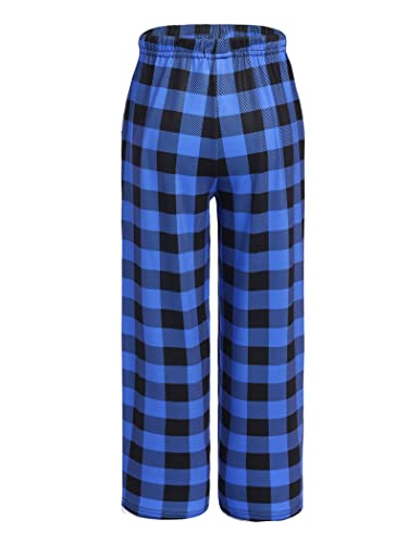 Ekouaer Boys Pajama Pants Long Sleep Pants Soft Elastic Waist Pajama Bottoms Plaid Lounge Pants with 2 Pockets