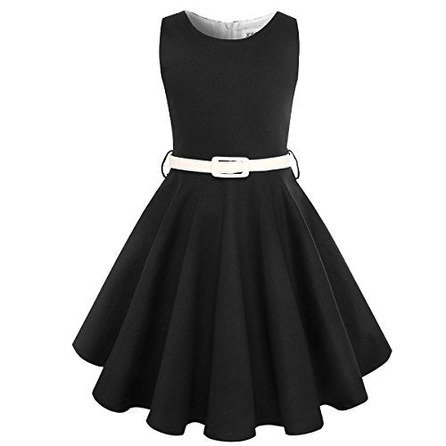 HB HBB MAGIC Girls Vintage Dress 50s Retro Twirling Special Occasion Dresses Size 6-14 Sleeveless Kids Dress