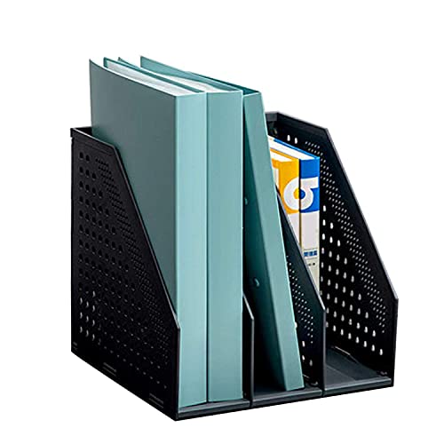 Saikvi Collapsible File Organizer Magazine File A4 Paper Document Organizer Holder - Office Desk Organizer Collection (3pcs, Dark Grey)