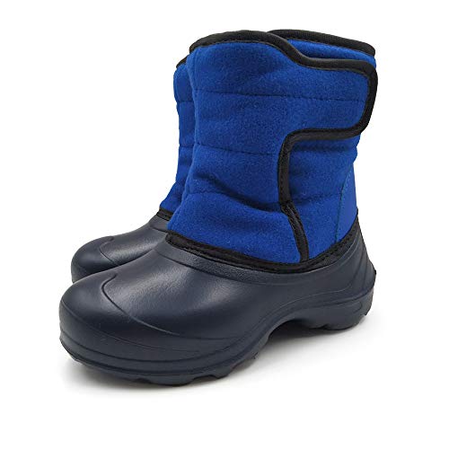 Amoji Boys Snow Boots Kid Winter Boots Fuzzy Fur Lining Youth Winter Warm Shoes Youth Child Black 5-6 Toddler