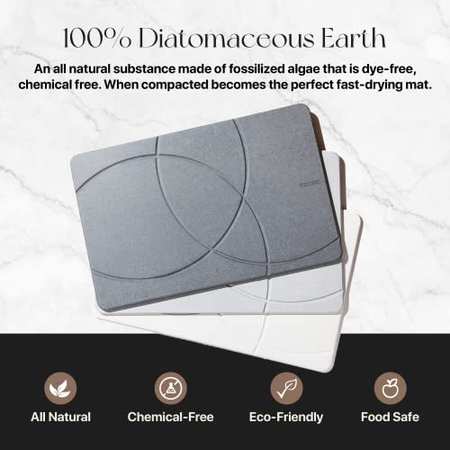 TOSORO - Stone Bath Mat, Diatomaceous Earth Non-Slip Stone Shower Mat - Quick Drying Absorbent Bath Stone Mat - Elegant & Modern Design, Easy to Clean (23.5 x 15 Graphite)