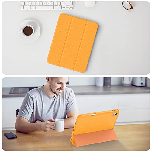 Soke for iPad 10th Generation Case 2022 with Pencil Holder (10.9-inch)- Premium Shockproof Case [Auto Sleep/Wake] with Soft TPU Back Cover & Slim Trifold Stand for iPad 10.9 Inch, Citrus