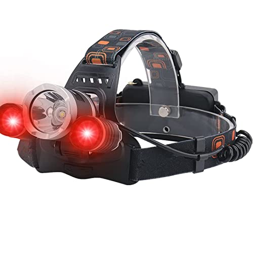 BESTSUN LED Red Hunting Headlamp, Super Bright Red GreenLED Headlights Rechargeable 5000 Lumens Waterproof Adjustable Headlight 3Modes Head Lamp for Beekeeping,Camping, Hunting, Fishing