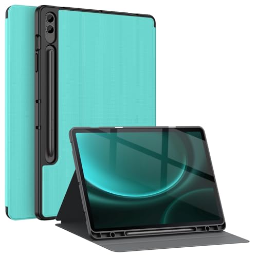 Soke Galaxy Tab S9 Plus/S9 FE+ Plus Case with S Pen Holder[SM-X610/X616B/X810/X816B/X818U]- Shockproof Smart Folio Stand Case, Soft TPU Back Cover for Samsung Galaxy Tablet S9+ 12.4 Inch,Light Blue