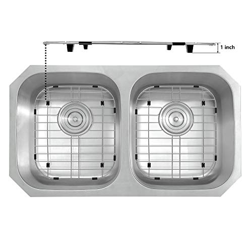 MONSINTA Kitchen Sink Grid and Sink Protectors for Kitchen Sink, Stainless Steel Sink Grids for Bottom of Kitchen Sink, 17 3/4" x 13 11/16" with Rear Drain for Single Sink Bowl, Sink bottom grid