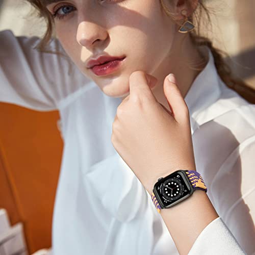 ShuYo Compatible with Apple Watch Bands 38mm 40mm 41mm 42mm 44mm 45mm 49mm,Adjustable Soft Solo Loop with Buckle Woven Elastic Sport Bands for iWatch Series Ultra/SE/8/7/6/5/4/3/2/1(38 40 41MM)