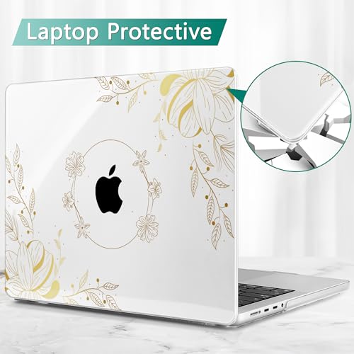 Tuiklol for MacBook Pro 14 Inch Case 2023-2021 Release M3 A2918 A2992 / M2 A2779 / M1 A2442 M1/M2 Pro/Max, Hard Shell Case with Keyboard Cover & Screen Protector for Mac Touch ID,Hand Drawn Floral