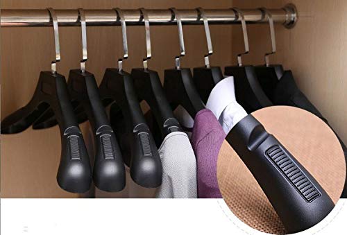 DEDU Suit Hangers for Men 20 Pack, Sweater Hangers No Shoulder Bump Non Slip Width 17.7", Plastic Clothes Hangers Ivory White with 360° Swivel Metal Hook