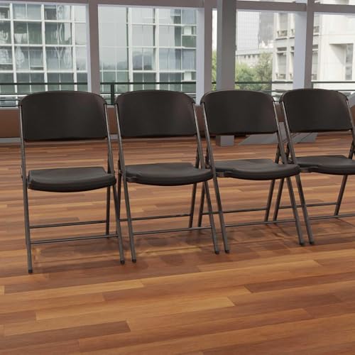 Lifetime 80187 Commercial Grade Folding Chair, 4 Pack, Black
