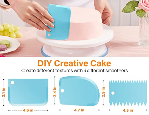 Kootek 71PCs Cake Decorating Supplies Kit with Revolving Cake Stand Turntable, 12 Numbered Icing Piping Tips, 2 Spatulas, 3 Icing Comb Scraper, 50+2 Piping Bags, and 1 Coupler for Baking