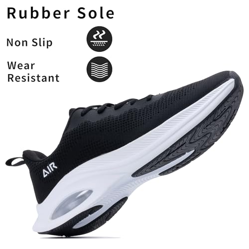 Autper Mens Air Running Shoes Lightweight Athletic Tennis Sports Gym Jogging Walking Sneakers Whitegrey US 7