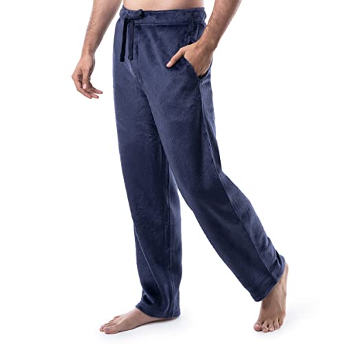 IZOD Men's Soft Fleece Lounge Sleep Pants, Black, Small