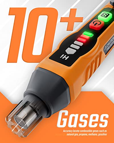 Natural Gas Detector, TopTes PT177 Gas Leak Detector with Audible & Visual Alarm, Portable Gas Sniffer to Locate Combustible Gas Leak Sources Like Methane,Propane for Home (Includes Battery x2)-Orange