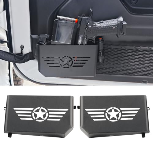 Z8 Metal Rear Door Storage Pockets Compatible with 2018-2024 Jeep Wrangler JL 4XE JLU Rubicon Sport Sahara Gladiator JT Door Side Insert Organizer Storage Box Accessories