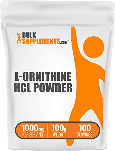 BulkSupplements.com L-Ornithine HCl Powder - L-Ornithine Hydrochloride, Ornithine Supplement - Amino Acids Supplement, Gluten Free, 1000mg per Serving, 100g (3.5 oz) (Pack of 1)