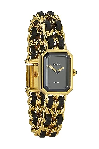 Chanel, Pre-Loved Black & Gold Premiere Watch Large, Black