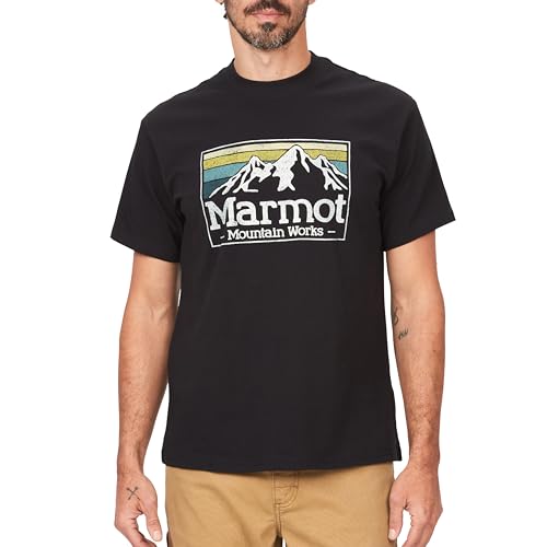 MARMOT Men's MMW Gradient Short Sleeve Tee, Black, Small