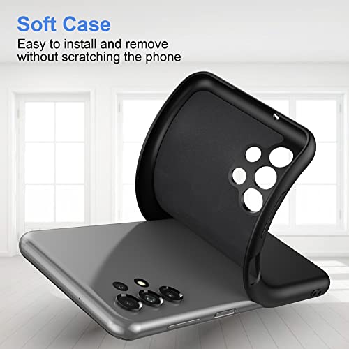 Foluu Silicone Case for Samsung Galaxy A55 5G, Liquid Gel Rubber Bumper Case with Soft Microfiber Lining Cushion Slim Hard Shell Shockproof Protective Cover for Samsung Galaxy A55 5G 2024 (Black)