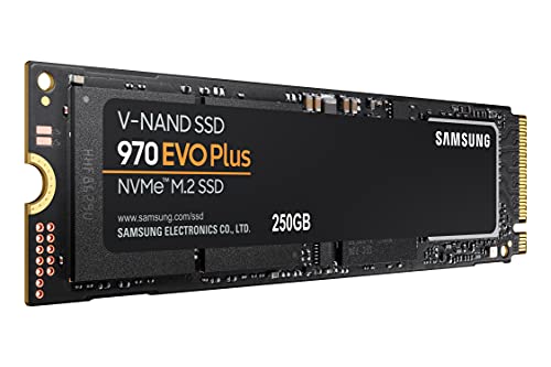 SAMSUNG 970 EVO Plus SSD 250GB NVMe M.2 Internal Solid State Drive with V-NAND Technology, Storage and Memory Expansion for Gaming, Graphics w/ Heat Control, Max Speed, MZ-V7S250B/AM