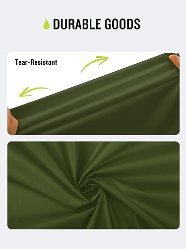 SaphiRose Hooded Rain Poncho Waterproof Raincoat Jacket for Men Women Adults (Army Green)