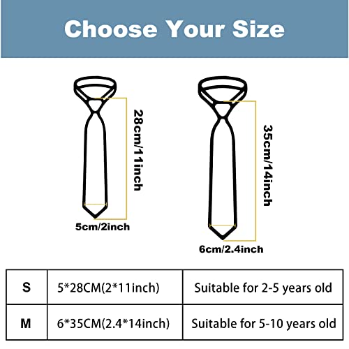 Kajeer Kids Boys Ties Neckties Adjustable - Pre-tied Toddler Tie Solid Color Buckle Ties for Boys Girls