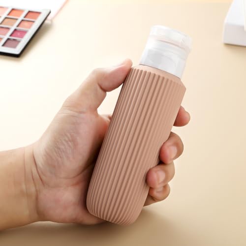 Mrsdry Travel Bottles for Toiletries, Large 6oz Travel Size Containers, BPA Free Leak Proof Tubs Refillable Liquid Accessories with Toiletry Bag for Cometic Shampoo and Lotion Soap (4 Pack)