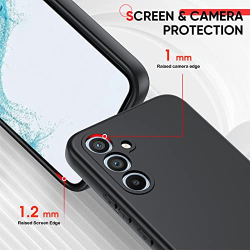 LeYi for Samsung Galaxy A54 5G Case: Samsung A54 Case with [2 Pack] Tempered Glass Screen Protector, Liquid Silicone Soft Microfiber Liner Cover Case for Samsung A54 5G, Black