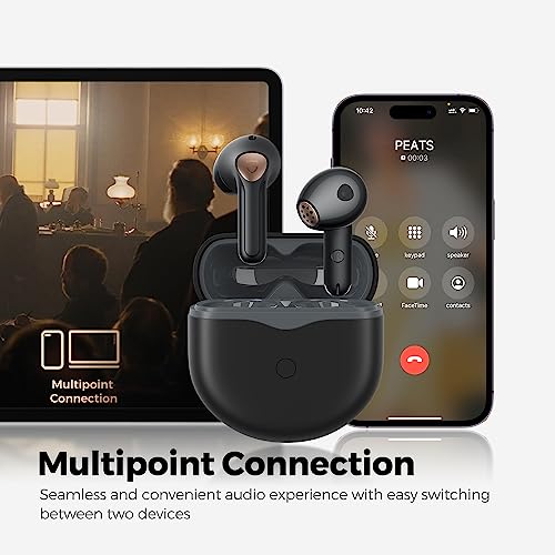 SoundPEATS Air4 Wireless Earbuds with Snapdragon Sound AptX Adaptive Lossless, Qualcomm QCC3071 Bluetooth 5.3 Earphones with Boost Bass, 6 Mics CVC, Low Latency, 26Hrs, Multipoint Connection