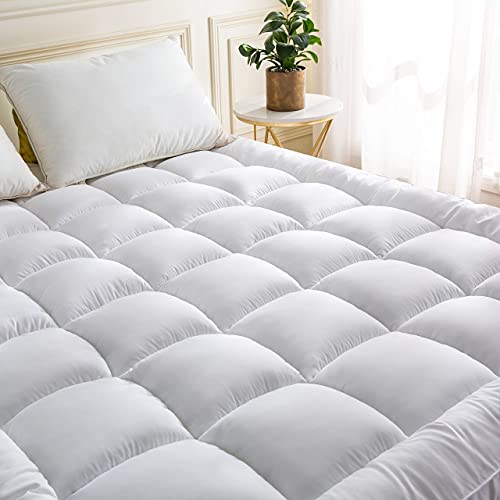 Niagara Cotton Twin Mattress Topper - Pillow Top Mattress Cover Quilted Fitted Cooling Topper for Back Pain Deep Pocket Fits 20 Inches (39x75 Inches)
